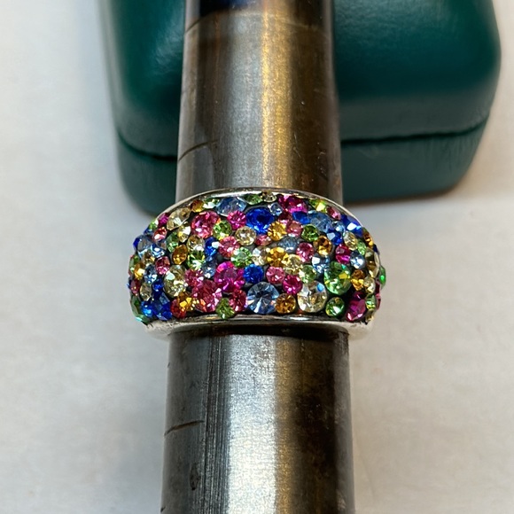 JCM Jewelry Vintage Jcm Brass Thailand Crystal Ring Multi Color Pave Style Poshmark